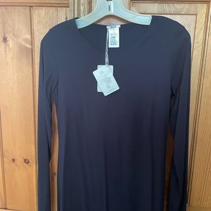 Wolford navy blue crewneck long sleeve T-shirt